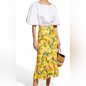 Farm Rio Lemon Midi Skirt